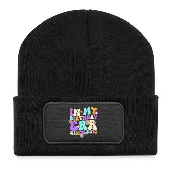 Idée de cadeau rétro pour le 16e anniversaire - Beanie recyclé à patch - noir - Devant