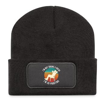I'm Not Taking a Break I'm 3D Printing Funny - Recycled Patch Beanie - dark grey - Front