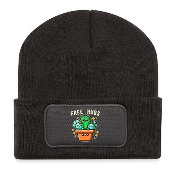 Free Hugs Cactus Friends Hugs Free Funny - Recycled Patch Beanie - dark grey - Front