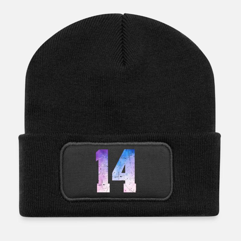 Ausgabe 14 – 14. Jubiläumsgeschenk - Recycelte Patch Beanie - Schwarz