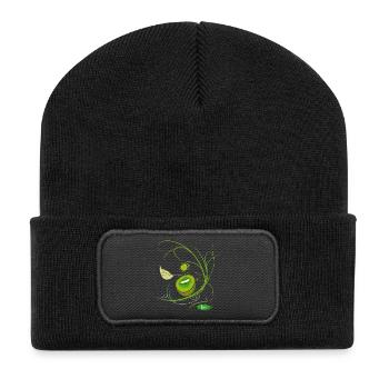 Kiwi  Obst - Recycelte Patch Beanie - Schwarz - Vorne