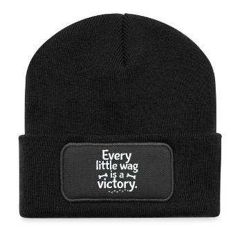 Chaque plaisanterie est une petite victoire - Beanie recyclé à patch - noir - Devant