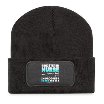 Nurse Hospital Nursing Gift - Recycled Patch Beanie - dark grey - Front