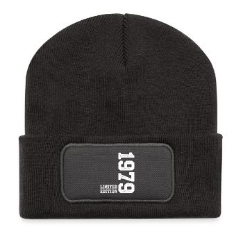 47th Birthday 1979 Limited Edition Man Woman - Recycled Patch Beanie - dark grey - Front