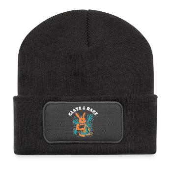 Glaze & Rage – Punk Bunny - Recycelte Patch Beanie - Dunkelgrau - Vorne