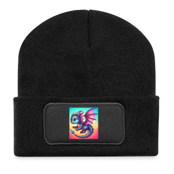 dragon - Beanie recyclé à patch - noir - Devant