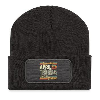 April 1984 42nd Anniversary Gift - April 1984 - Recycled Patch Beanie - dark grey - Front