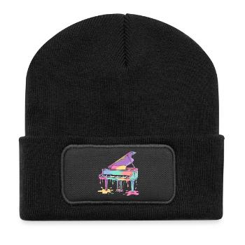 piano - Recycled Patch Beanie - black - Front