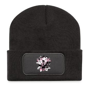 Lotus Flower Yoga - Recycled Patch Beanie - dark grey - Front
