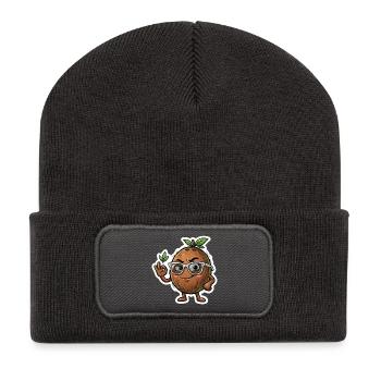 Coconut Nerd with Glasses - Recycled Patch Beanie - dark grey - Front