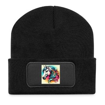 horse - Recycled Patch Beanie - black - Front