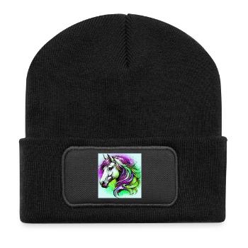 horse - Recycled Patch Beanie - black - Front