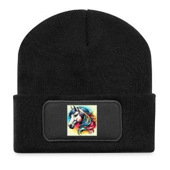 horse - Recycled Patch Beanie - black - Front