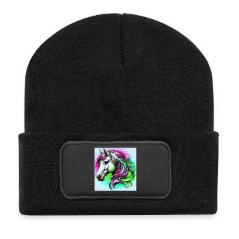 horse - Recycled Patch Beanie - black - Front