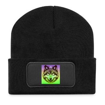 Wolf - Recycled Patch Beanie - black - Front