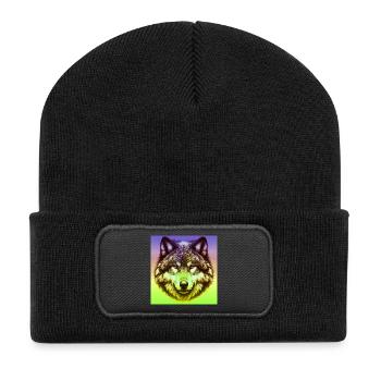 Wolf - Recycled Patch Beanie - black - Front