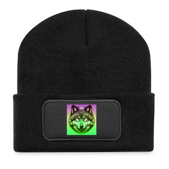 Wolf - Recycled Patch Beanie - black - Front