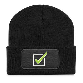 Checklist Tick Box Outline - Recycled Patch Beanie - black - Front