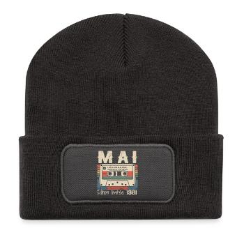 Mai 1981 - Beanie recyclé à patch - charbon - Devant
