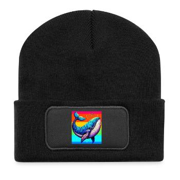 baleine - Beanie recyclé à patch - noir - Devant
