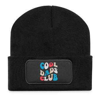 Cool Dads Club Geschenk Papa 2026 - Recycelte Patch Beanie - Schwarz - Vorne