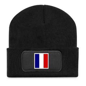 Flag France Classic - Recycelte Patch Beanie - Schwarz - Vorne