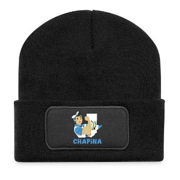 Guatemala Flagge T-Shirt Stolz & Heimat Chapín - Recycelte Patch Beanie - Schwarz - Vorne