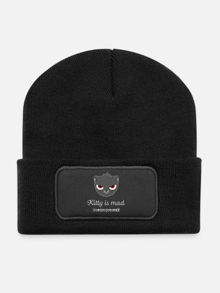 offended cat - Recycled Patch Beanie - black