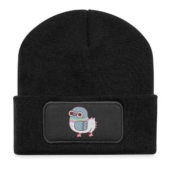 Cute Chonky Pigeon Butt - Recycled Patch Beanie - black - Front