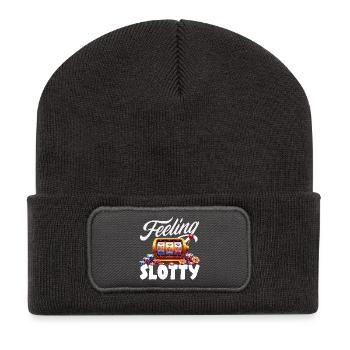 Gefühl Für Automaten Großer Gewinn Casino Zocken - Recycelte Patch Beanie - Dunkelgrau - Vorne