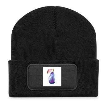 Pear in Pastels Abstract - Recycled Patch Beanie - black - Front