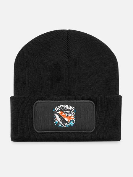 Hoffnung aus der Tiefe - Recycelte Patch Beanie - Schwarz
