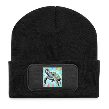 turtle - Recycled Patch Beanie - black - Front