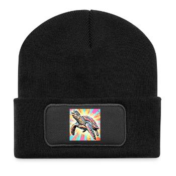 turtle - Recycled Patch Beanie - black - Front