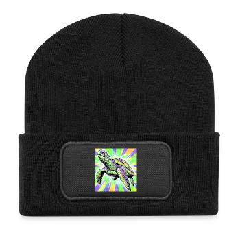 turtle - Recycled Patch Beanie - black - Front