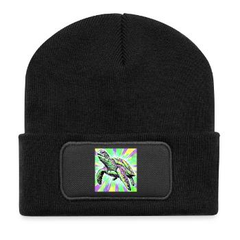 turtle - Recycled Patch Beanie - black - Front