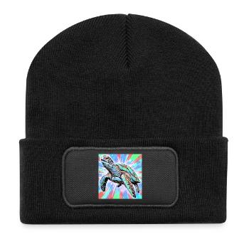 turtle - Recycled Patch Beanie - black - Front