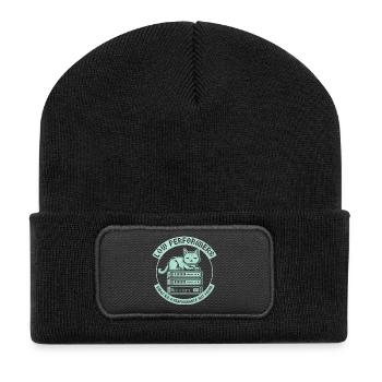 Low Performers Katze Server Pixel Art - Recycelte Patch Beanie - Schwarz - Vorne