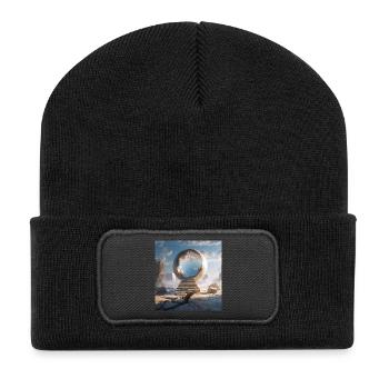 Kreisportal am Steinweg - Recycelte Patch Beanie - Schwarz - Vorne