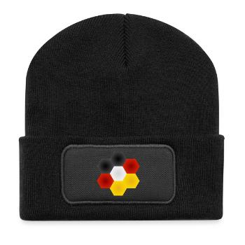 Honeycomb Colour Play German Flag. - Recycled Patch Beanie - black - Front