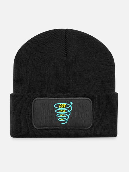 Kleine Schritte - Recycelte Patch Beanie - Schwarz