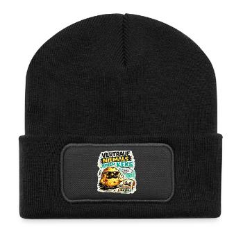 Vertraue nie einem Keks - Recycelte Patch Beanie - Schwarz - Vorne