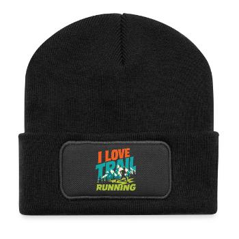 I Love Trail Running - Recycled Patch Beanie - black - Front