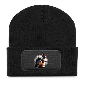 Bull Terrier miniature Bully Bull Terrier Propriétaire - Beanie recyclé à patch - noir - Devant