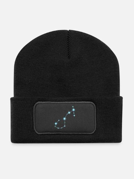 Skorpion-Stern, Sternbild, Tierkreiszeichen, Pastellblau - Recycelte Patch Beanie - Schwarz