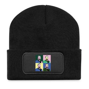 Selenskyj Pop-Art - Recycelte Patch Beanie - Schwarz - Vorne