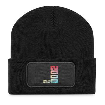 26. Geburtstag Limited Edition 2000 Jahrgang 2000 - Recycelte Patch Beanie - Schwarz - Vorne