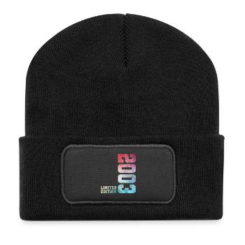 23. Geburtstag Limited Edition 2003 Jahrgang 2003 - Recycelte Patch Beanie - Schwarz - Vorne