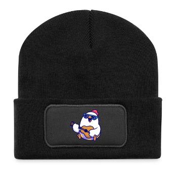 Penguin Guitar Beach Jam - Recycelte Patch Beanie - Schwarz - Vorne