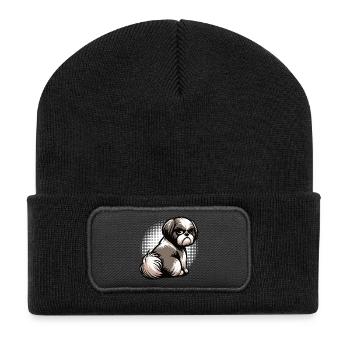 Shih tzu Shih tzus Shih tzu Besitzer Shih tzu fan - Recycelte Patch Beanie - Schwarz - Vorne